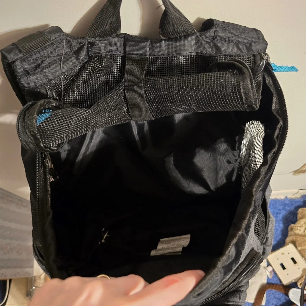 Top Paw Pet Carrier Backpack Small Dog Cat Grey Black Mesh Breathable Travel Bag